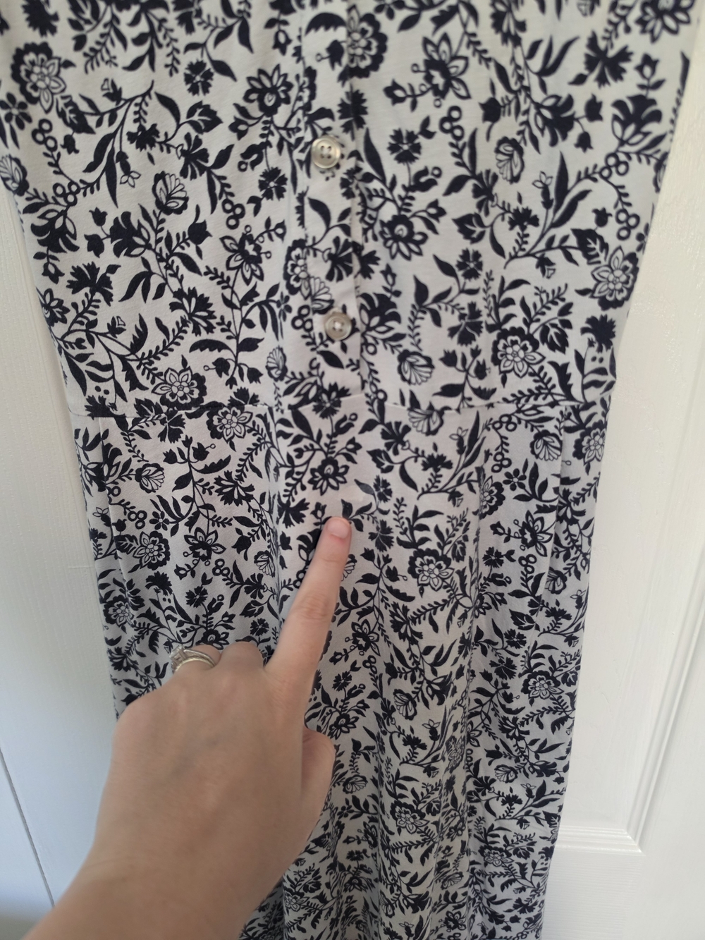 Boden White & Navy Sleeveless Collared Floral Mini Dress Size 6 - Picture 4 of 8